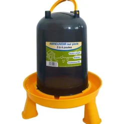 DISTRIGALLI Abreuvoir à baïonnette gris et jaune sur pied de 5 L