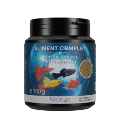 NEPTUS Aliment complet pour guppy, platy et molly granulés coloris multicolore – 200 ml