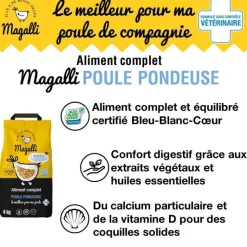MAGALLI Aliment complet pour poule pondeuse en sac jaune de 8 kg
