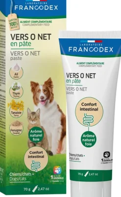 FRANCODEX Aliment complémentaire pour chien et chat en pâte Vers O Net - tube de 70 g