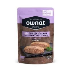 OWNAT Aliment en sachet pour chat wetline sterilized chicken and salmon - 85 g