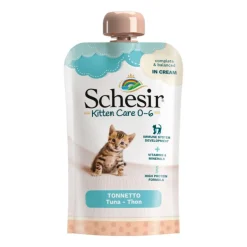 SCHESIR Aliment humide pour chaton thon en crème Kitten Care - 150 g