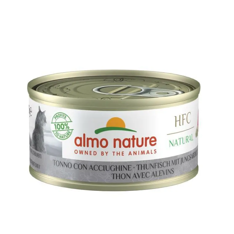 ALMO NATURE Aliment pour chat HFC en boite Almo thon avec alevins - 70 g