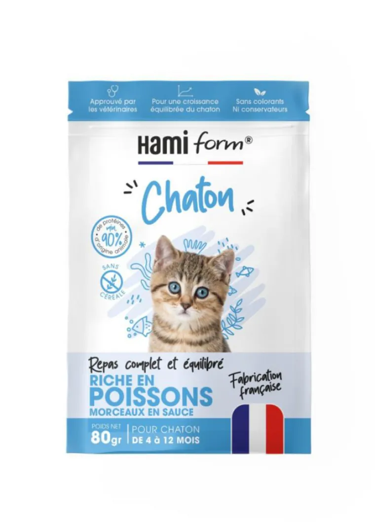 HAMIFORM Alimentation complète pour chaton de 4 à 12 mois poisson - pochon de 80 g