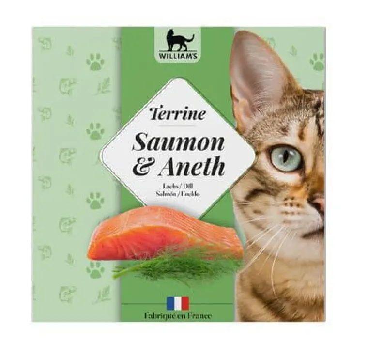 WILLIAM'S Alimentation humide complémentaire pour chat terrine saumon et aneth - 80 g