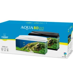 CIANO Aquarium d'eau douce complet coloris noir Aqua 80 LED 71 L