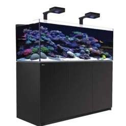 RED SEA Aquarium eau de mer avec un meuble coloris noir Reefer™ Deluxe XL 525 - 150 x 57,5 x 142 cm