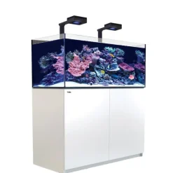 RED SEA Aquarium eau de mer avec un meuble coloris blanc Reefer™ Deluxe XL 425 - 120 x 57,5 x 142 cm
