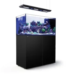 RED SEA Aquarium eau de mer avec un meuble coloris noir Reefer™ Peninsula Deluxe P500 - 125 x 60 x 160 cm