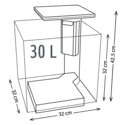 SUPERFISH Aquarium équipé blanc, Qubiq 30 PRO - 30L