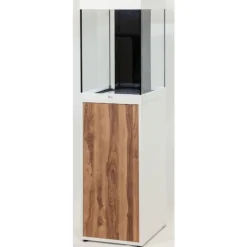 AQUATLANTIS Aquarium équipé et meuble support coloris blanc/chêne Tower 96 Élégance - 96 L