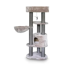 PETREBELS Arbre à chat avec panier et griffoir coloris cappuccino Charlotte Royal - 134 cm