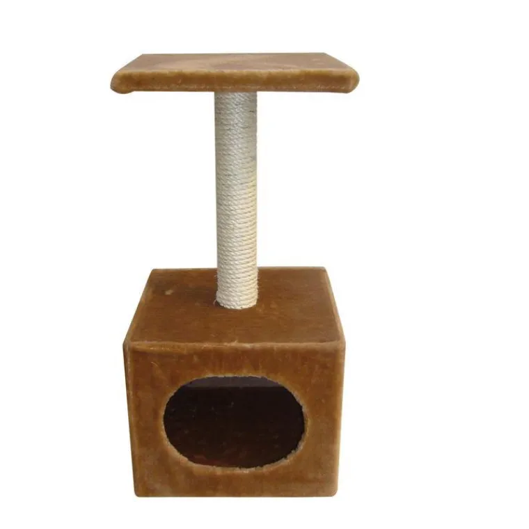 EUROPET Arbre à chat avec panier et griffoir coloris marron Abey classic - 60 cm