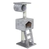 EBI Arbre à chat avec panier et griffoir coloris gris Abigail -109 cm