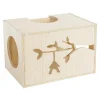 Arbre à chat coloris beige en bois mural cube arbre - 50 x 30 x 33 cm