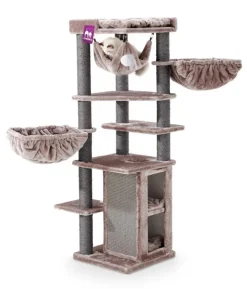 PETREBELS Arbre à chat coloris cappuccino Ramses 158 - 50 x 50 x 158 cm