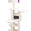 PETREBELS Arbre à chat coloris crème Jane 138 - 50 x 50 x 138 cm