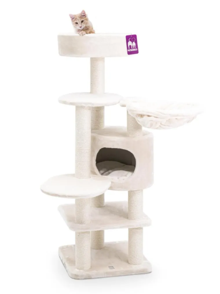 PETREBELS Arbre à chat coloris crème Jane 138 - 50 x 50 x 138 cm