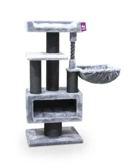 PETREBELS Arbre à chat coloris gris Parklane 131 – 58 x 45 x 131 cm