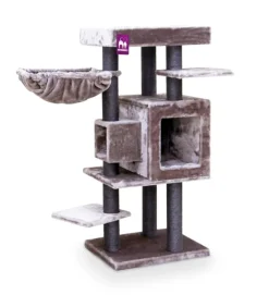PETREBELS Arbre à chat coloris marron Cleopatra 134 – 55 x 45 x 134 cm