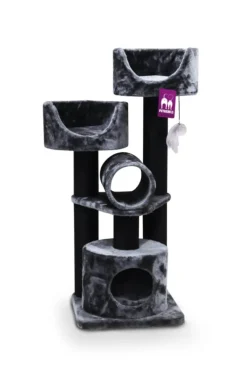PETREBELS Arbre à chat coloris noir Victoria 125 – 48 x 48 x 125 cm