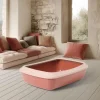 SAVIC Bac à litière avec rebord pour chat coloris champagne Iriz - 50 x 37 x 14 cm