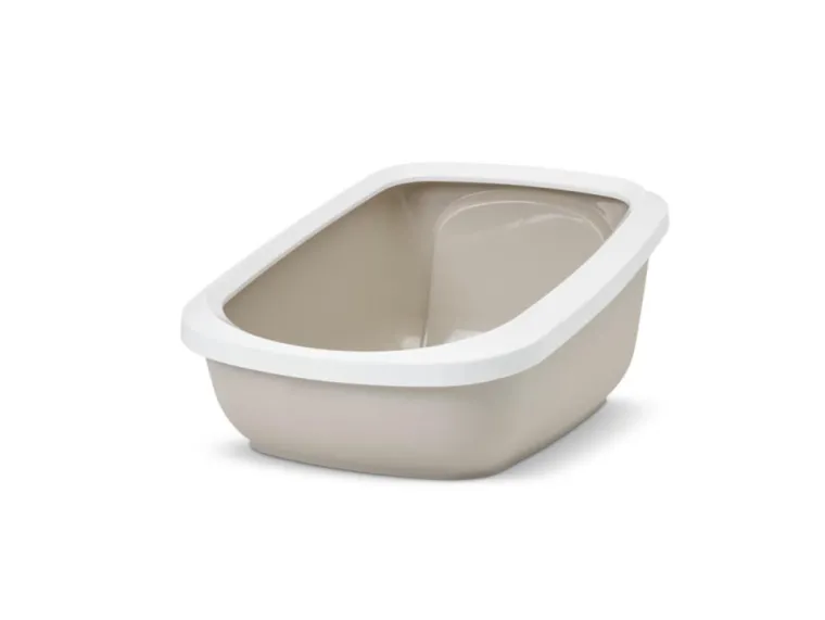 SAVIC Bac à litière pour chat coloris beige en plastique Aseo Jumbo - 67,5 x 48,5 x 28 cm