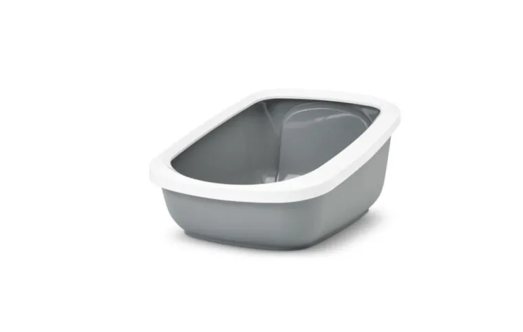 SAVIC Bac à litière pour chats coloris gris en plastique Aseo Jumbo - 67,5 x 48,5 x 28 cm