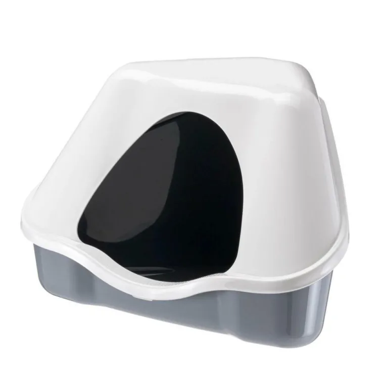FERPLAST Bac à litière pour lapin nain coloris rouge Nora – 41 x 41 x 33 cm