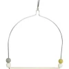 ZOLUX Balançoire pour les oiseaux exotiques en bois avec un cadre en fer coloris multicolore – 15,5 x 1 x 19,5 cm