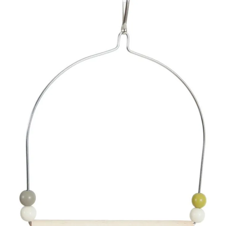 ZOLUX Balançoire pour les oiseaux exotiques en bois avec un cadre en fer coloris multicolore – 15,5 x 1 x 19,5 cm