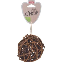 ZOLUX Balle en rotin foncé pour le rongeur coloris marron Ehop - Ø 10cm
