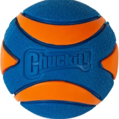 CHUCKIT! Balle pour chien bleue caoutchouc Ultra Squeaker Ball - Taille Medium