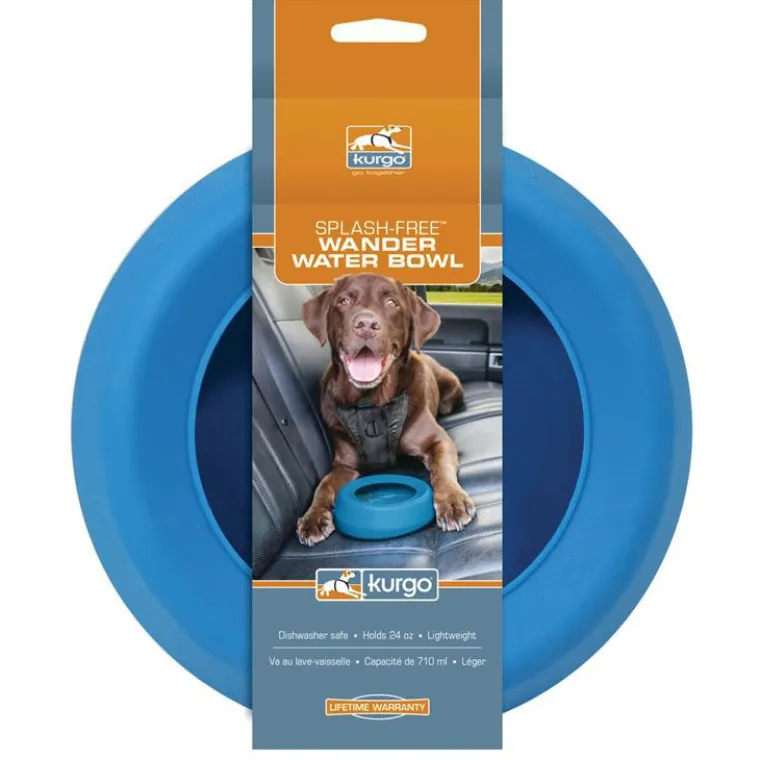PETSAFE Bol anti-débordement pour chien coloris bleu Kurgo Splash - 22,8 x 18 x 7,6 cm