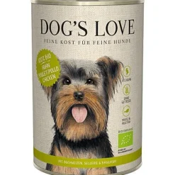 DOG'S LOVE Boîte bio au poulet pour chien, 400 g