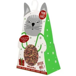 WOUAPY Boîte de friandises de Noël pour chat poulet – 75 g