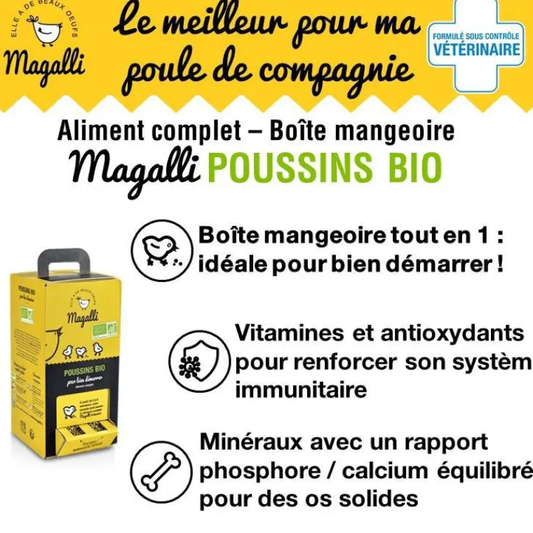 MAGALLI Boîte mangeoire Bio pour poussins 1,5 kg
