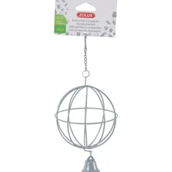 ZOLUX Boule à foin à suspendre pour les rongeurs en métal coloris gris - 11 x 11 x 27 cm
