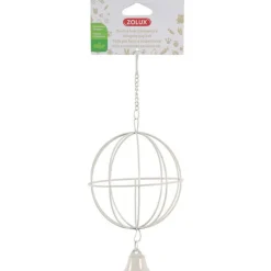ZOLUX Boule à foin à suspendre pour les rongeurs en métal coloris beige - 11 x 11 x 27 cm