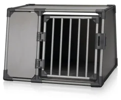 TRIXIE Box de transport pour chien en aluminium coloris gris graphite - 92 x 64 x 78 cm