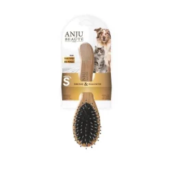 ANJU BEAUTÉ Brosse 2 en 1 pour chien et chat coloris marron Anju Beauté – Taille S