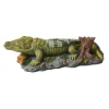 AQUATLANTIS Bulleur crocodile coloris vert en résine - 7,5 x 16 x 4,5 cm