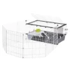 FERPLAST Cage avec enclos pour lapin et cochon d'inde coloris noir et blanc Parkhome – 95 x 177,5 x 56 cm