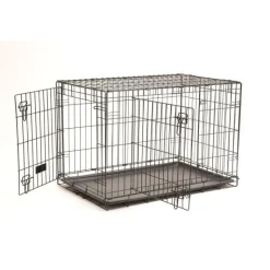 NEW CONCEPT INT Cage d'éducation noire pour chien et chiot avec 2 portes - 76 x 48 x 53 cm