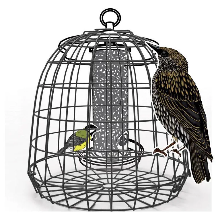 NATURES MARKET Cage de protection anti-étourneaux noire en métal Ø 27,5 x 25 cm