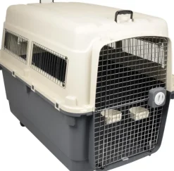 FLAMINGO Cage de voyage nomade pour animal jusqu'à 65 kg coloris gris - Taille XXL