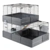FERPLAST Cage habitat modulable Multipla double - 107,5 x 72 x 96,5 cm