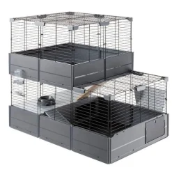 FERPLAST Cage habitat modulable Multipla double - 107,5 x 72 x 96,5 cm