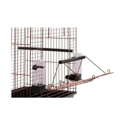FLAMINGO Cage ouverte pour perruche coloris noir et cuivre Édith – 54 x 34 x 74,5 cm