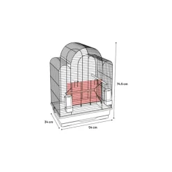 FLAMINGO Cage ouverte pour perruche coloris noir et cuivre Édith – 54 x 34 x 74,5 cm